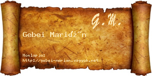 Gebei Marián névjegykártya